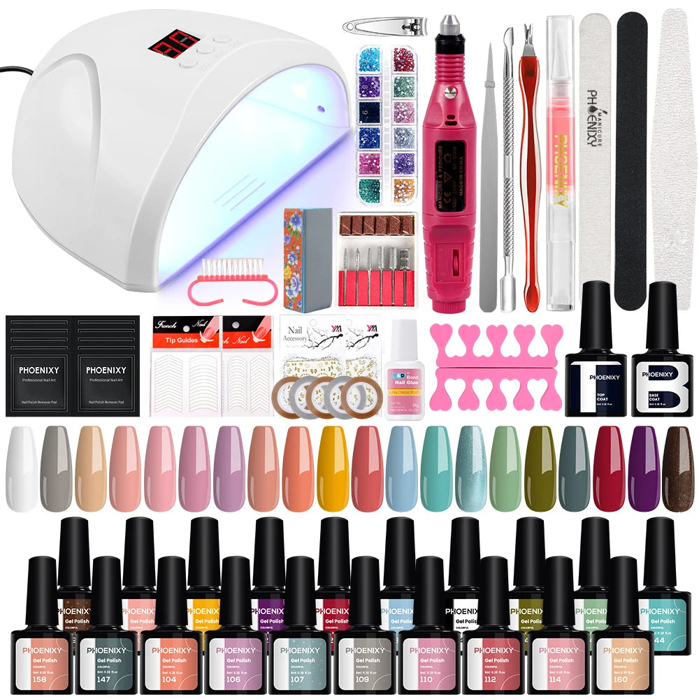 Nail Polish Set with UV LED Lamp