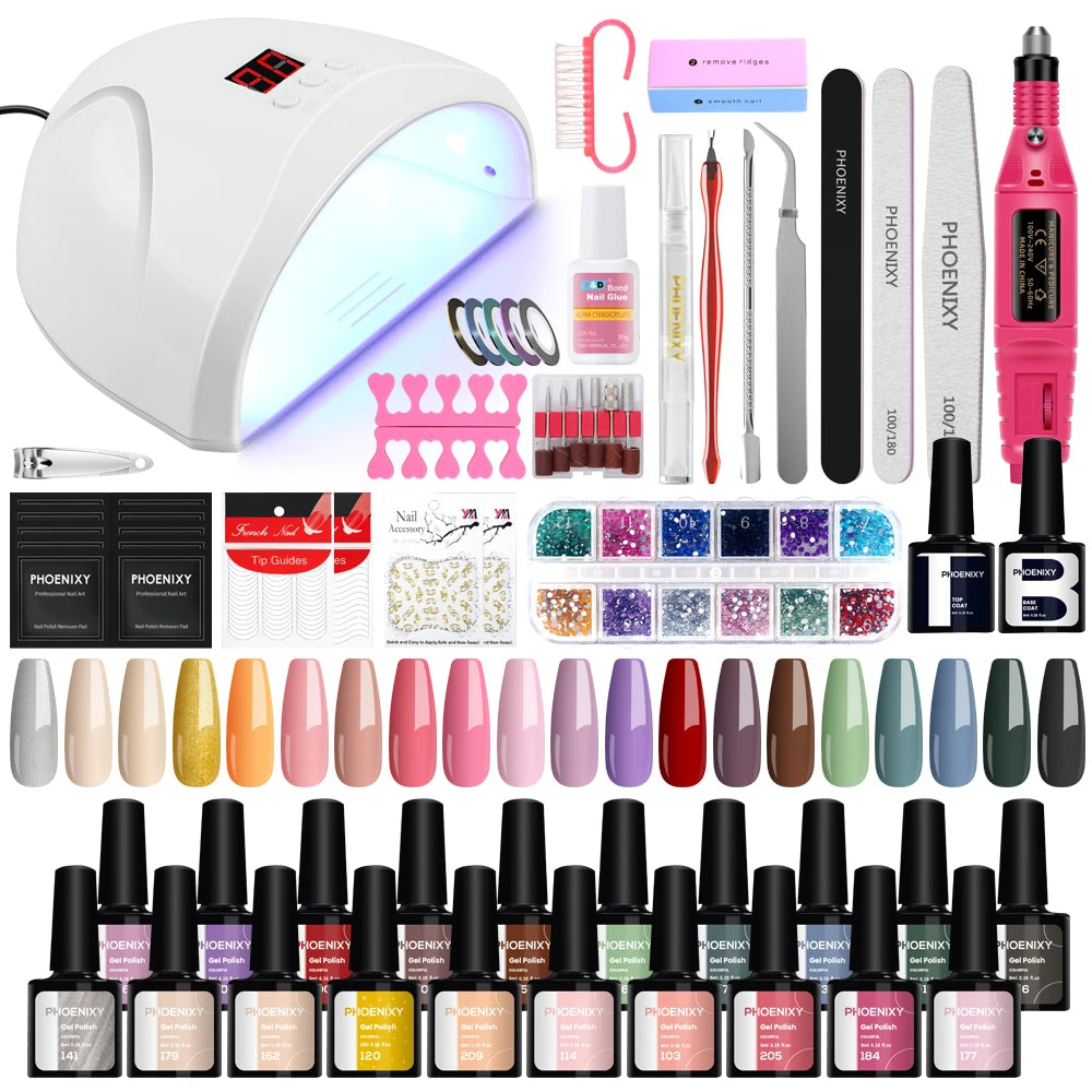 Nail Polish Set with UV LED Lamp