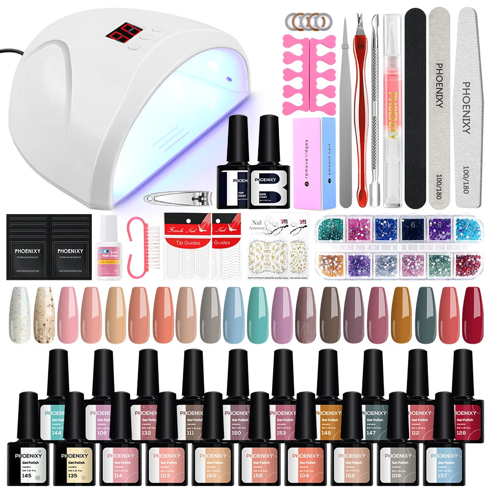 Nail Polish Set with UV LED Lamp