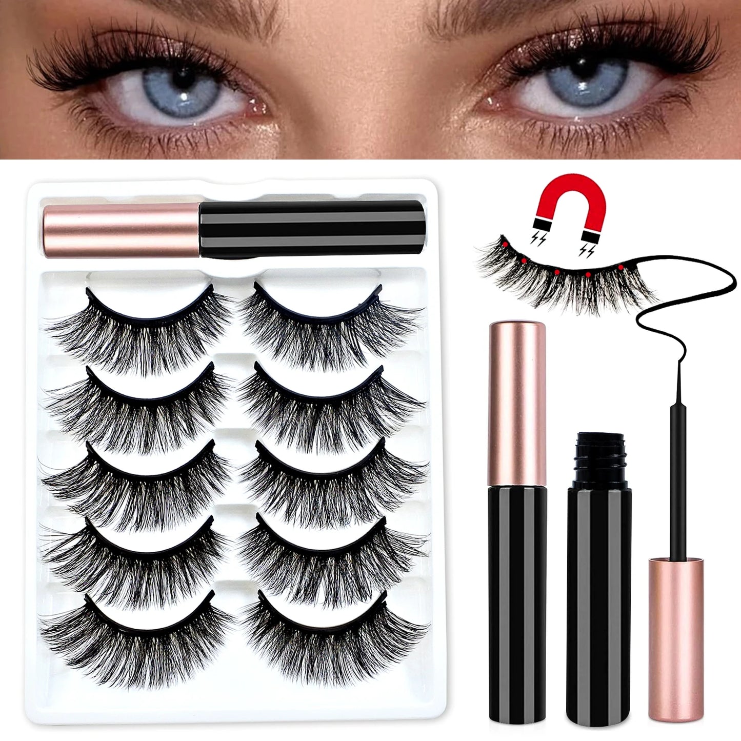 Magnetic Eyelashes With Eyeliner