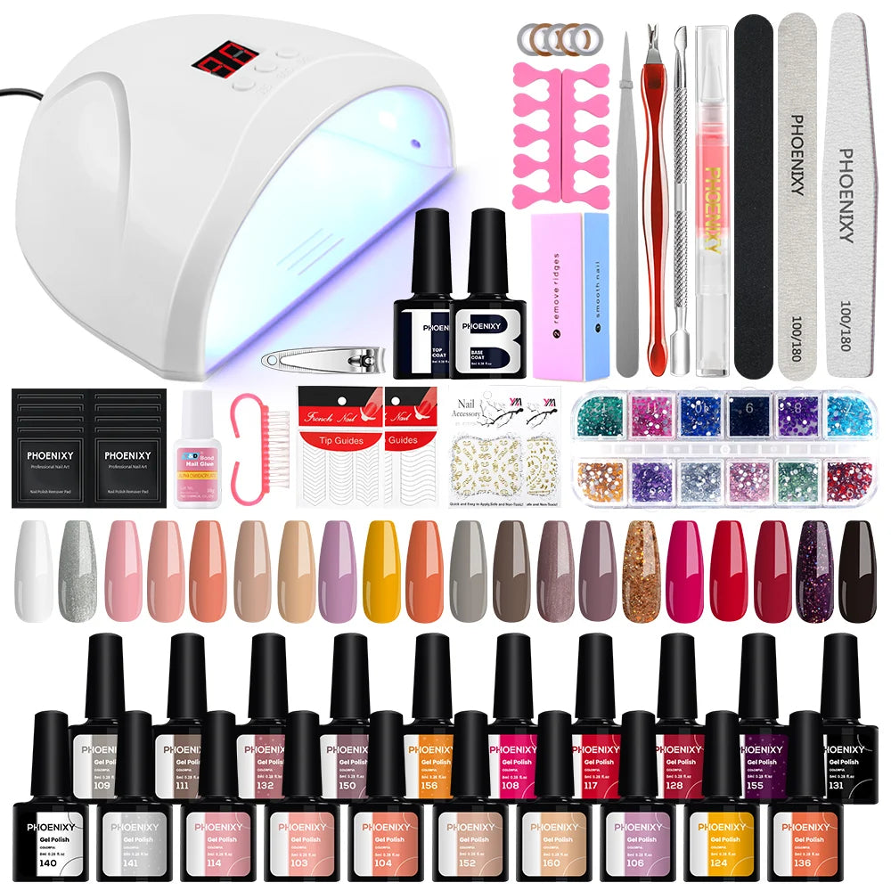 Nail Polish Set with UV LED Lamp